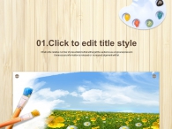 색깔 미술 PPT 템플릿 수채화로 그린 풍경(자동완성형포함)_슬라이드3