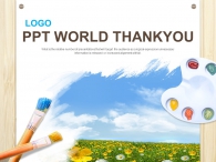 색깔 미술 PPT 템플릿 수채화로 그린 풍경(자동완성형포함)_슬라이드36