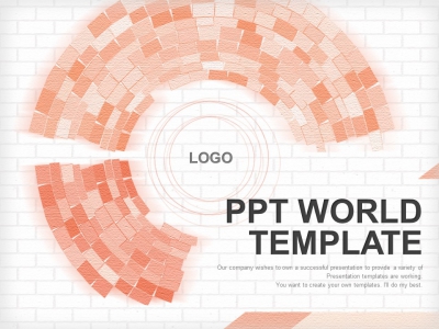 도배 벽지 PPT 템플릿 오렌지컬러의 벽돌 타원(자동완성형포함)(메인)