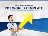 라인 선 PPT 템플릿 노란색의 상승 화살표(자동완성형포함)_슬라이드1