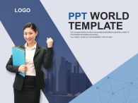 회사 패턴 PPT 템플릿 도시 속 커리어 우먼(자동완성형포함)_슬라이드1