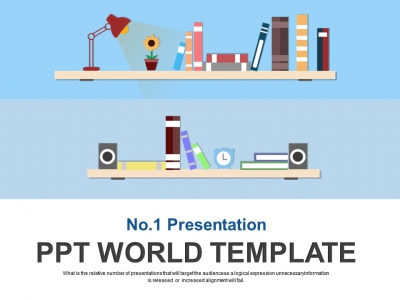 패턴 시계 PPT 템플릿 일러스트 책장