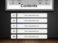 시각 어두운 PPT 템플릿 심플한 전시 조명등(자동완성형포함)_슬라이드2