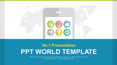 알록달록 다양한 PPT 템플릿 스마트폰과 비즈니스 아이콘(자동완성형포함) (메인)