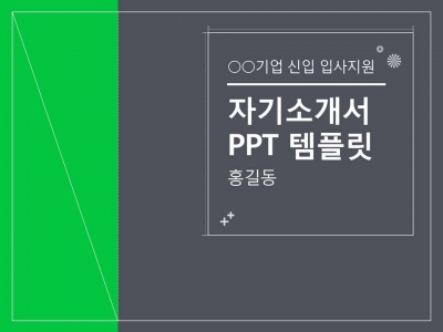 자기소개서 빅데이터 PPT 템플릿 그린 포인트 설계라인 자기소개서