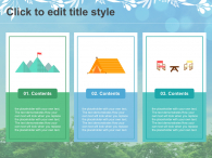 푸른 숲속 캠핑 배경(자동완성형포함) 파워포인트 PPT 템플릿 디자인_슬라이드9
