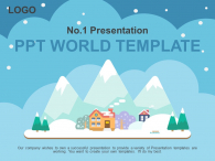 겨울 일러스트 풍경 파워포인트 PPT 템플릿 디자인_슬라이드1