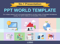 플랫 심플한 아이콘 라이프 파워포인트 PPT 템플릿 디자인_슬라이드1