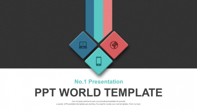 심플한 사각형 아이콘 와이드형 (자동완성형포함) 파워포인트 PPT 템플릿 디자인